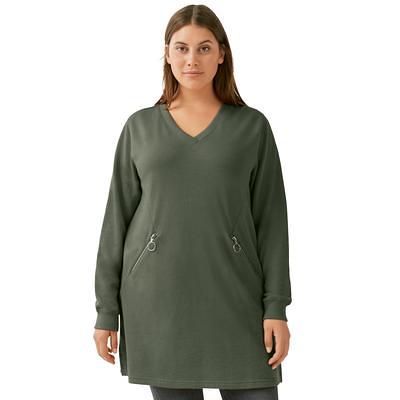 Plus Size Women's French Terry Sweatshirt by Woman Within in Deep