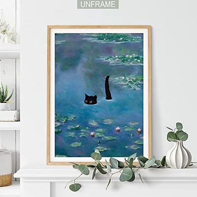 Wall Art Print, Abstract Cute cat Painting Brush Strokes, wall art prints