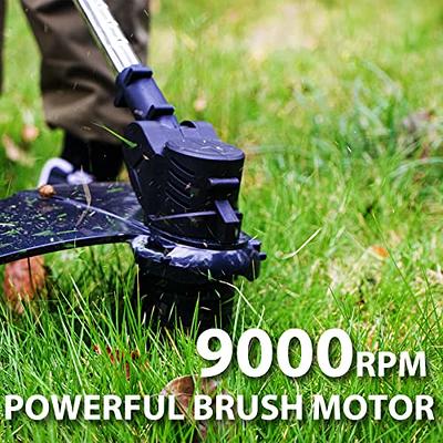 Electric Grass Trimmer, 3 in 1 Full Functional Lawn Mower Batteries Powered  2 Wheel Telescopic Weed Eater Cordless Rechargeable String Trimmer 850W