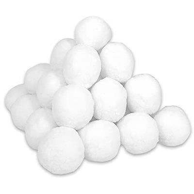  50-PK Fake Snowballs for Kids I Indoor Snowball Fight Set I  Artificial Snowballs for Kids Indoor & Outdoor I Realistic White Plush  Snowballs I Christmas Snow Decorations I Winter Family Games