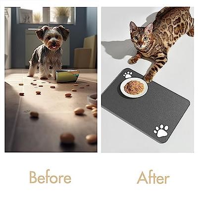 JUCFHY Pet Feeding Mat-Absorbent Cat & Dog Food Mat-No Stains Easy