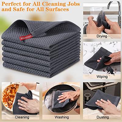 joybest Cotton Kitchen Dish Cloths, 8-Pack Waffle Weave Ultra Soft  Absorbent Dish Towels Washcloths Quick Drying Dish Rags, 12x12 Inches, Black