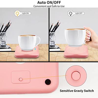 Coffee Mug Warmer for Desk, Coffee Cup Warmer with Auto Shut Off for Home  Office, Smart Electric Warmer Plate for Warming Coffee, Milk and Tea-Pink 