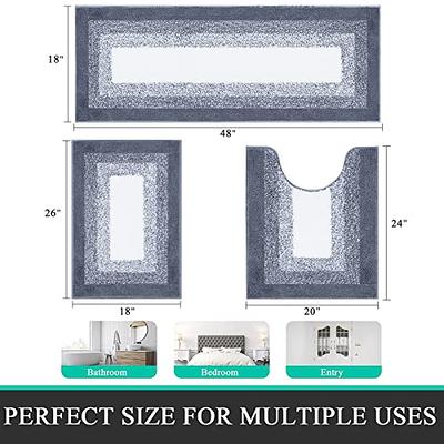 Bsmathom Bathroom Rugs Sets 3 Piece, Non-Slip Absorbent Bath Mats