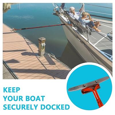 Upgrade Bungee Dock Lines with Double 316 Stainless Steel Clipes,Boating  Gifts for Men,Boat Accessories,Mooring Rope for PWC,Jet