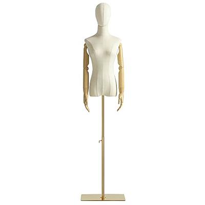 Female Dress Form Torso Body Mannequin w/ Adjustable Wood Stand Clothing  Display