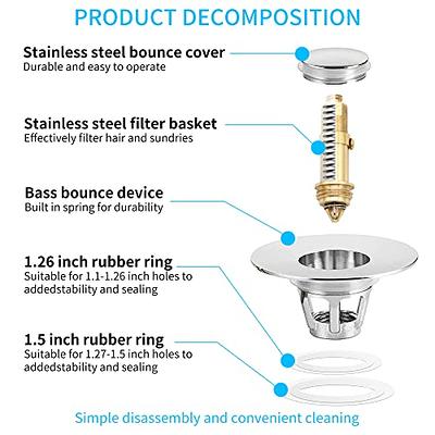 AzWzz Universal Tub Stopper Bathtub Drain Plug, Pop Up Tub Drain