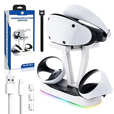  MoKo PS5 VR2 Charging Station, Charging Dock for PS5 VR2  Controller, Playstation VR2 Charging Station with Fast Charger, PS VR2  Charging Station with 4 Magnetic Dongles, LED Indicator : Video Games