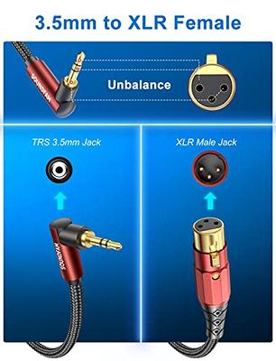 SOUNDFAM 3.5mm to XLR Premium Microphone Cable 3FT, 90 Degree Right Angle  3.5mm(TRS,1/8 Inch,Aux) Male to XLR Female Unbalanced Interconnection Cable  for Microphone, Sound Card, Camcorder & More - Yahoo Shopping