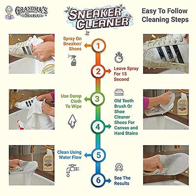 Grandma's Secret Sneaker Cleaner Stain Remover Shoe Cleaner for Rubber, Canvas, Leather 3oz 3 Pack, Size: 3 fl oz, Yellow