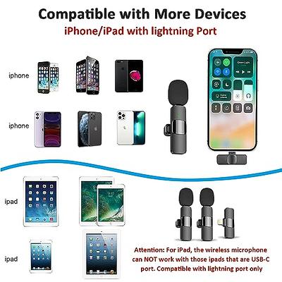 Professional Wireless Lavalier Lapel Microphone for iPhone, iPad - Cordless  Omnidirectional Condenser Recording Mic for Interview Video Podcast Vlog