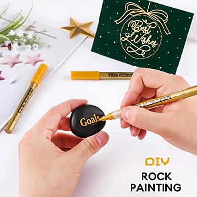 Dyvicl Premium Metallic Markers Pens - Silver and Gold Paint Pens for Black  Paper, Glass, Rock Painting, Halloween Pumpkin, Card Making, Scrapbook