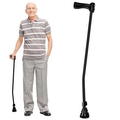 BeneCane Walking Cane for Men & Women Walking Stick for Seniors Folding  Canes Quad Cane Adjustable Lightweight Sturdy Free Standing Collapsible  Heavy Duty with Soft TPR T-Handle and Travel Bag Black