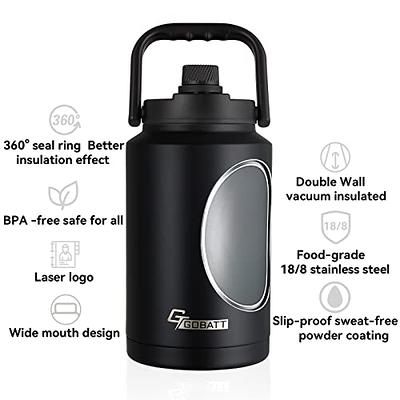 Hot and Cold Stainless Thermos Bottle with Black handle 64 oz, Triple Wall  Vacuum Insulated Stainless Steel