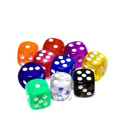 50 Pcs 16MM Blank White Dice Set Acrylic Rounded D6 Dice Cubes for