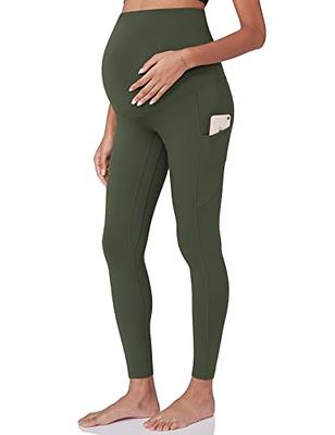 POSHDIVAH Women's Maternity Workout Leggings Over The Belly Pregnancy Yoga  Pants with Pockets Soft Active Wear Work Pants Green Large - Yahoo Shopping