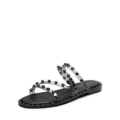 ASOS DESIGN Flo studded toe post jelly sandals in clear - ShopStyle