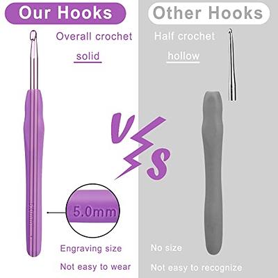 5 mm Crochet Hook, Aluminum Soft Grip Rubber Handle Needles