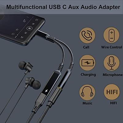 2 in 1 Type-C USB C to 3.5mm AUX Audio Headphone Jack Adapter Charger Cable  Wire