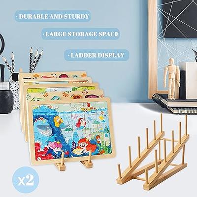  2pcs Wooden Puzzle Display Stand, Puzzle Display Stand Puzzle  Holder Rack Wooden Puzzle Rack Puzzle Storage Rack Puzzle Rack Organizer  for Kids Adults Puzzle Storage : Toys & Games