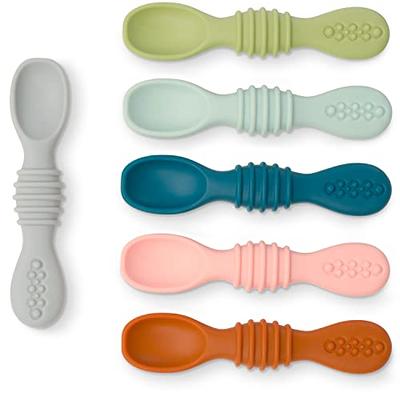 NETANY Silicone Baby Feeding Spoons, First Stage Infant Soft-Tip Easy on  Gums I Training Spoon Self | Utensils Supplies, Dishwasher & Boil-proof, 6