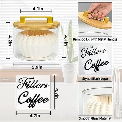 Glass Coffee Pod Storage Jar. Bamboo Lid. Kitchen Storage 