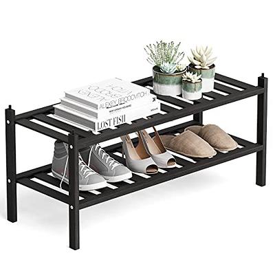 HYSEYY Shoe Rack for Entryway, Long 3-Tier Metal Free Standing Shoe Rack  Organizer Shelf for 20-24 Pairs, Wide Stackable Closet Shoe Organizer for  Bedroom, Garage, Apartment, Floor,Black - Yahoo Shopping