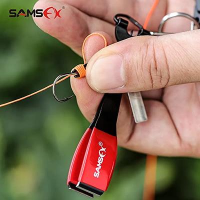  SAMSFX Fly Fishing Knot Tying Tool Quick Knotter Tyer Tools 4  in 1 Mono Line Nipper Cutter Clipper with Zinger Retractors Combo : Sports  & Outdoors