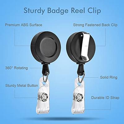 3Pcs Retractable Badge Reel Clip ID Badge Holder 360° Swivel Badge