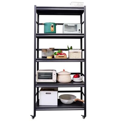 REIBII 55.2''W Storage Shelves 2500LBS Wire Shelving Unit with Wheels Heavy  Duty Metal Shelves for Storage Adjustable Garage Storage Rack Pantry Shelf  Kitchen Shelving, 75.3 H X 55.2''W X 23.6 D 