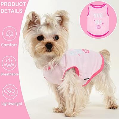 Set of 4 Dog Clothes for Small Dogs Girl - Yorkie Clothes - Small Dog  Clothes Female Soft Dog Tshirts Pink Cute Pet Clothes Dog Outfits for Small  Dogs