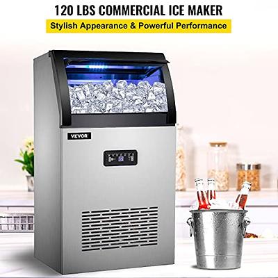 VEVOR 110V Commercial Ice Maker 80-90LBS/24H with 33LBS Bin, Full