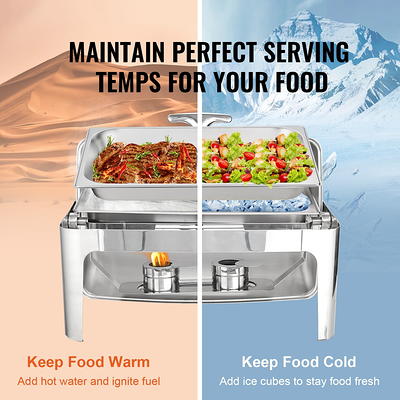 9 qt. Chafing Dish Buffet Set - Includes Food Pan, Water Pan, Cover, Chafer  Stand and 2-Fuel Holders - Food Warmers - Yahoo Shopping