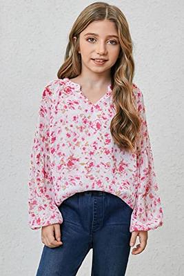 blibean Girl Floral Blouses Fall Chiffon Boho Flower Print Tops Kid Fit  Flowy Bell Long Sleeve Shirts Spring Dress Bohemian Clothes Size 8-9 Years  Old Rose - Yahoo Shopping