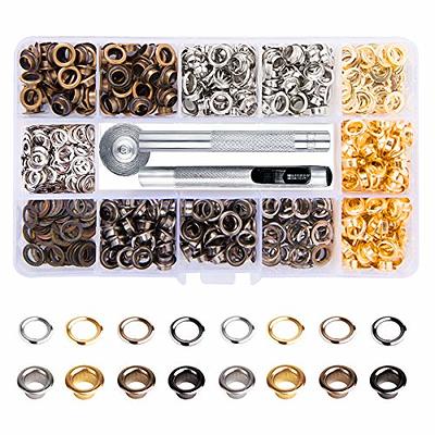 Grommet Kit Metal Eyelets 1/4 Inch 1000 Sets 6mm (Inner Diameter) for