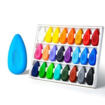 Montcool Toddler Crayons, 24 Colors Non Toxic Jumbo Crayons, Easy