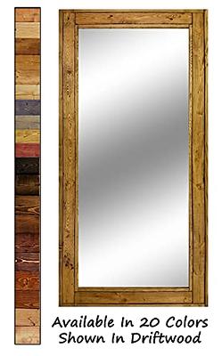 Herringbone Reclaimed Wood Framed Mirror, Available in 5 Sizes & 20 Stain  colors: Shown in Jacobean - Decorative Mirror, Livingroom Decor, Wall Decor