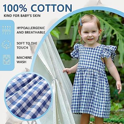 Zanie Kids Gingham Toddler Dress Bowknot Easter Dress Baby Girl Summer  Playwear Outfits Plaid Blue 4 5T - Yahoo Shopping