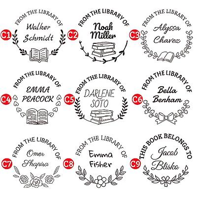 Book Stamp,Personalized Book Stamp for Library，Up to 9 Designs