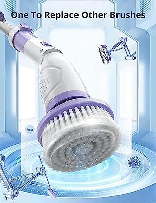 Electric Spin Scrubber, Voweek Cordless Cleaning Brush with Adjustable Extension Arm 4 Replaceable Cleaning Heads