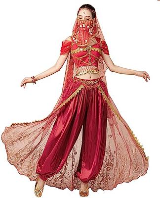 Beautiful Sexy Aladdin Jasmine Princess Cosplay Costume Girl Belly Dance  Fancy Dress Women Halloween Christmas Stage Costume