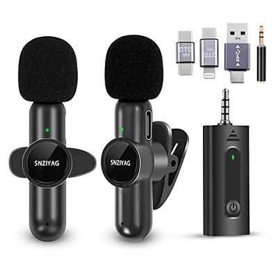 SNZIYAG Wireless Lavalier Microphone for iPhone/Android  Phones/Camera/PC,Plug-Play Dual Wireless Microphone for Video  Recording,,Vlog,Tiktok,Interview (Black-3.5mm-2Pcs MIC) - Yahoo  Shopping