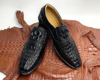 Mens Loafer Shoes Genuine Leather Luxury Fashion Casual shoes slip on  Lightweight Comfortable Custom Made Crocodile…