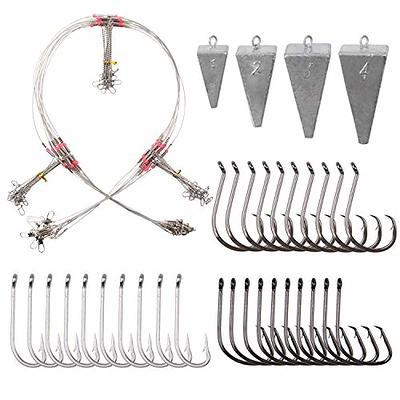 Saltwater Surf Fishing Leader Rig – 46pcs Pyramid Sinker Octopus Circle  Hook Forged Hook Wire Trace Leader Rig with Swivel Snaps Beads - Yahoo  Shopping