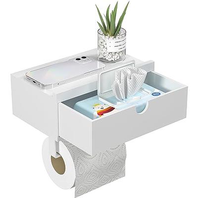 Dracelo Brown Bathroom Storage Organizer Tray Toilet Paper Storage