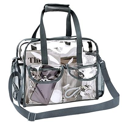 Clear Stadium Approved Tote Bag, 11x4x7-Inch Transparent Plastic Bag with  Zippers, Handles for Concerts, Sporting Events, Music Festivals, Work,  School, and Gym 