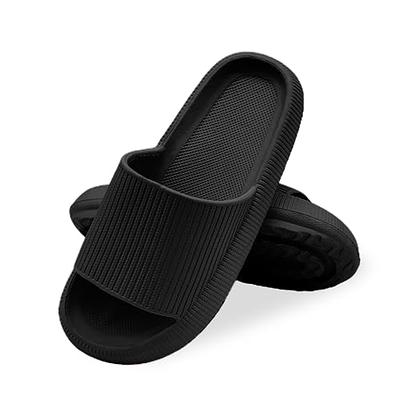 Cloud Slides for Women and Men,Upgraded Pillow Slippers Unisex Womens  Slides,EVA Open Toe House Shoes Non-Slip Quick Drying Bathroom Shower Shoes