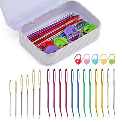 40pcs Plastic Large Eye Sewing Needles Safety Weaving Tools for Kids  Crochet Darning Sewing Handmade Crafts (Blunt Needl 