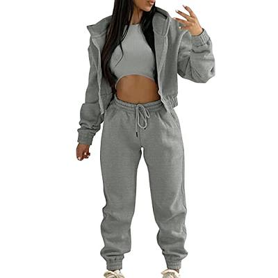 Facitisu Sweatsuits for Women Tracksuit 2 Piece Outfits Velour & Fleece  Active Wear Zip-Up Hoodie Sweatpants Sweat Suits Small Coral