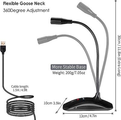 Conference USB Microphone, Computer Desktop Mic with LED Indicator, TKGOU  Plug & Play Omnidirectional Condenser PC Laptop Mics for Online